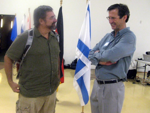 Jon Waterhouse and Peter Meisen share a lighter moment. Jon Waterhouse and Peter Meisen share a lighter moment.