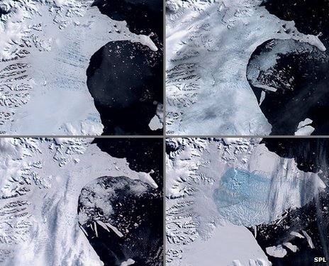 The Larsen B ice shelf collapsed in just a month in 2002 The Larsen B ice shelf collapsed in just a month in 2002