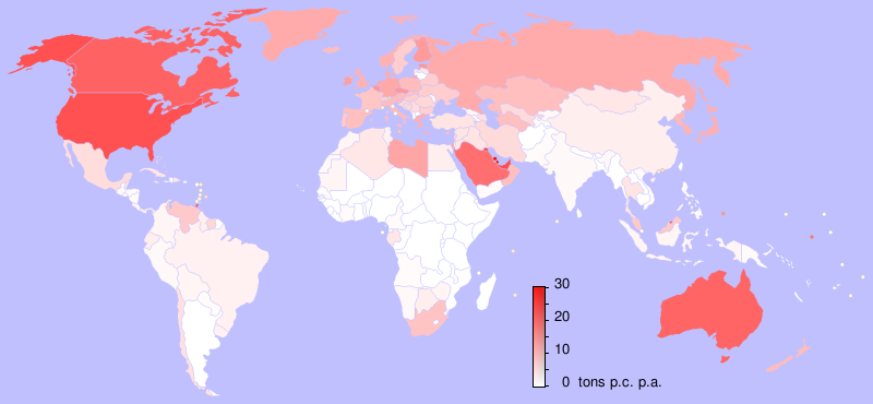 Carbon Dioxide Emissions per Country per Capita