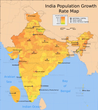 India Population Map, 2006 India Population Map, 2006