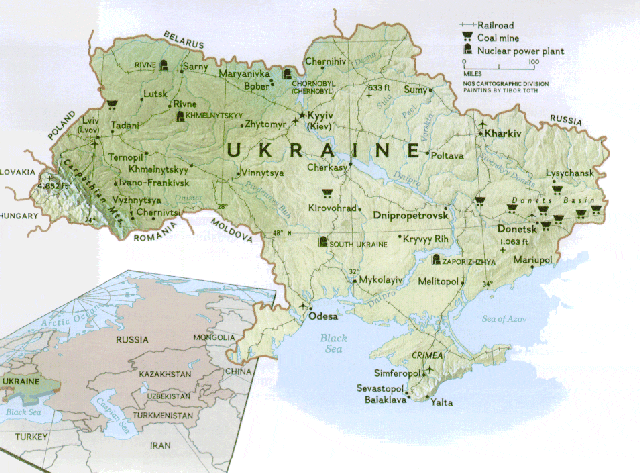 Ukrainian Coal and Nuclear Power Map