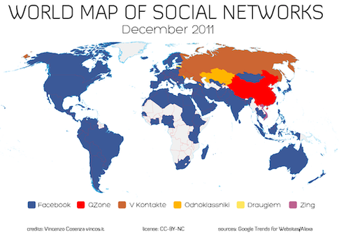 world map of social networks world map of social networks