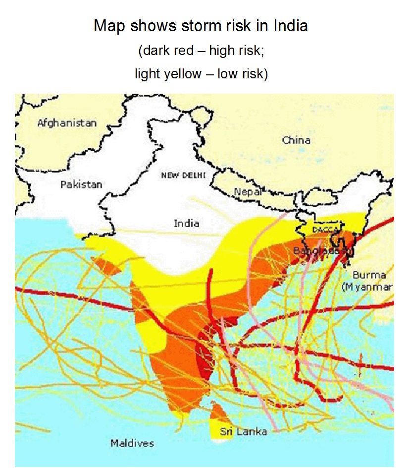 Storm risk in India  Storm risk in India