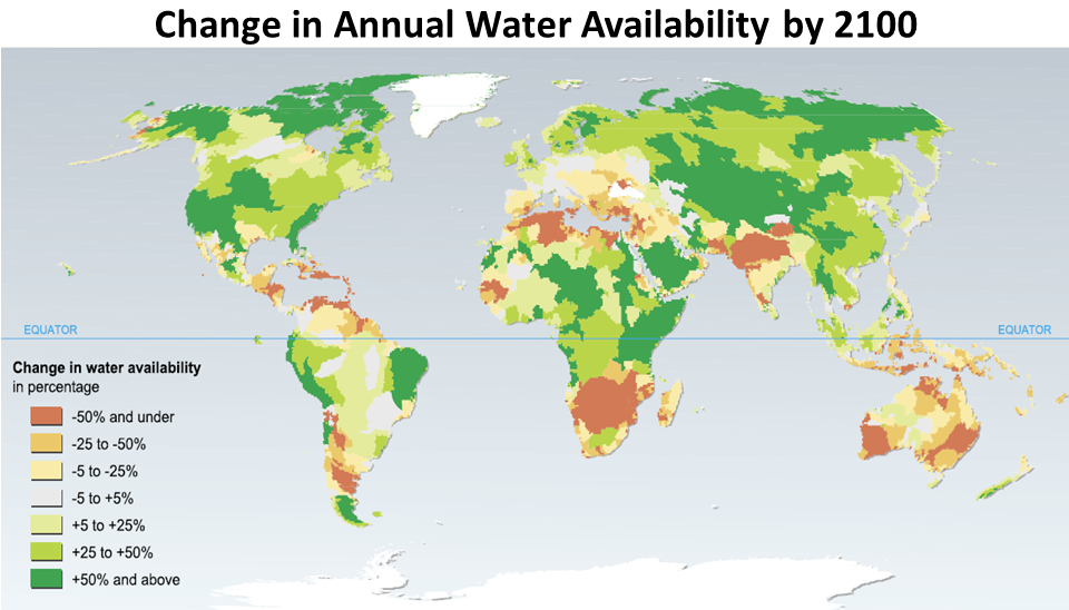 Change in Water Annual Availability by 2100 Change in Water Annual Availability by 2100