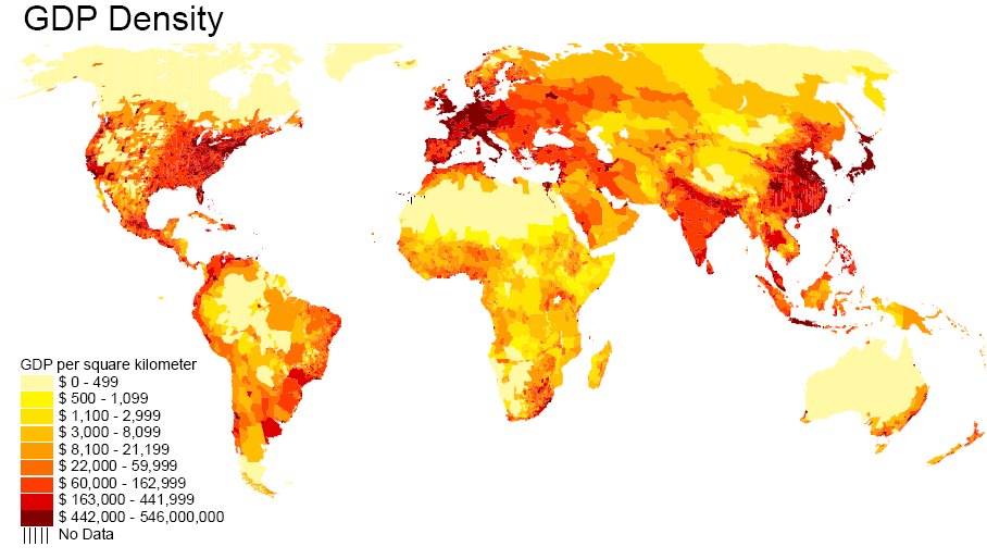 GDP density World Map  GDP density World Map