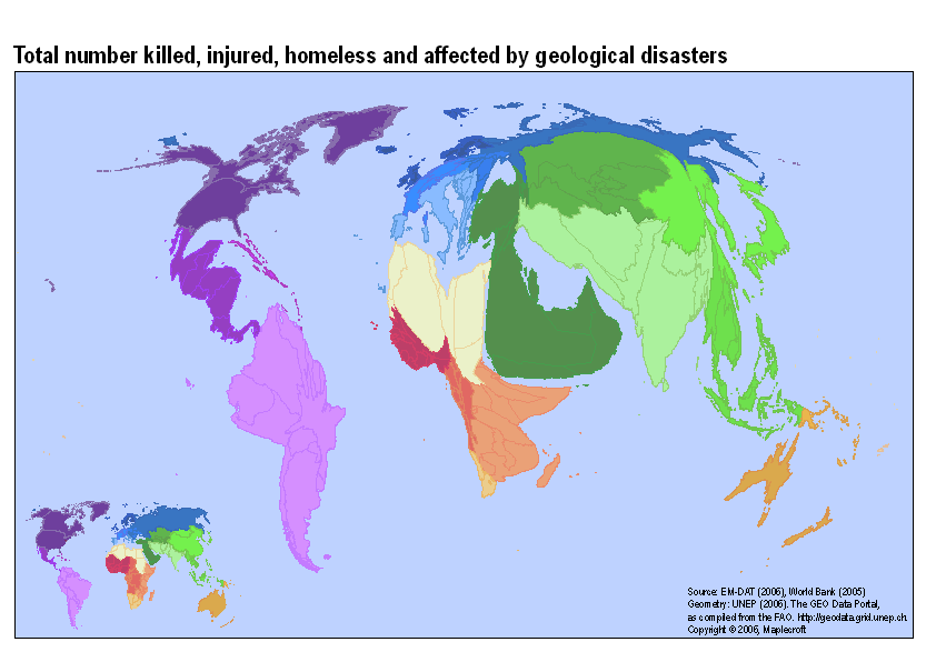 Total number killed, injured, homeless and affected by geological disasters Total number killed, injured, homeless and affected by geological disasters