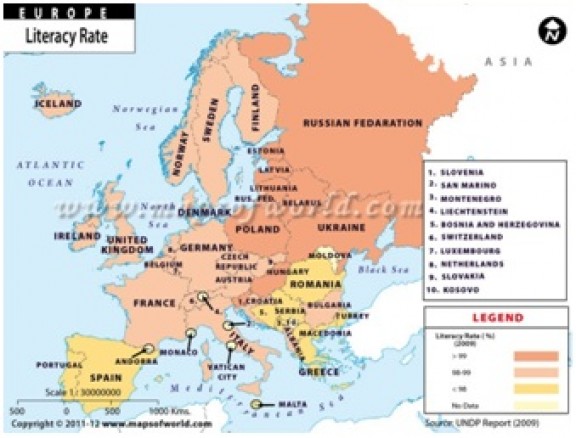 Europe Literacy Rates Europe Literacy Rates