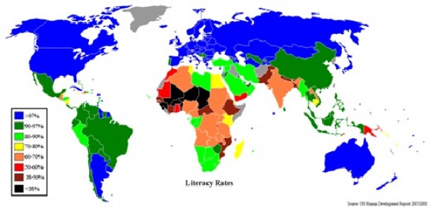 Literacy Rates Map Literacy Rates Map