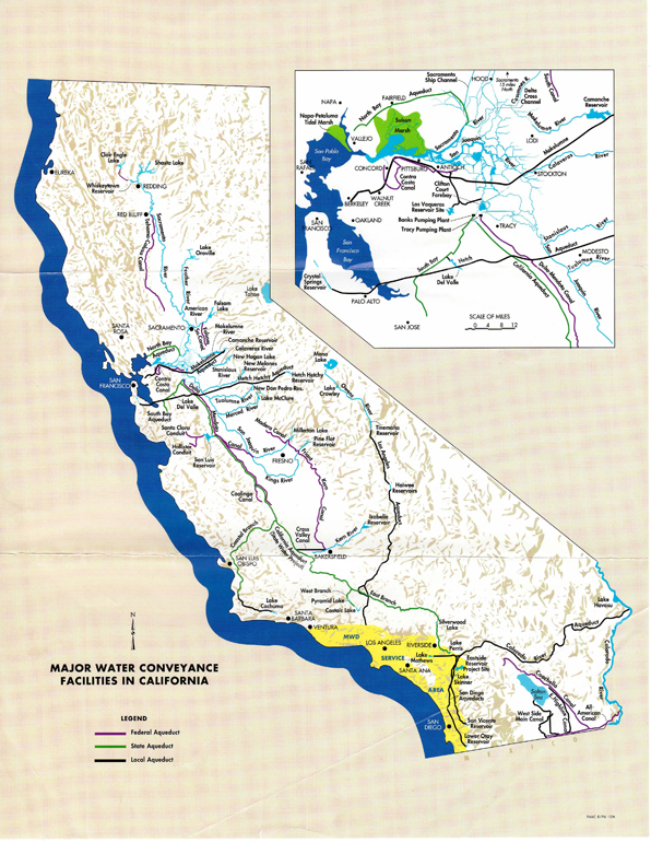 Major water conveyance facilities in California Major water conveyance facilities in California