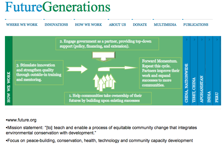Future Generations: An Organization Working to Alleviate Poverty Future Generations: An Organization Working to Alleviate Poverty