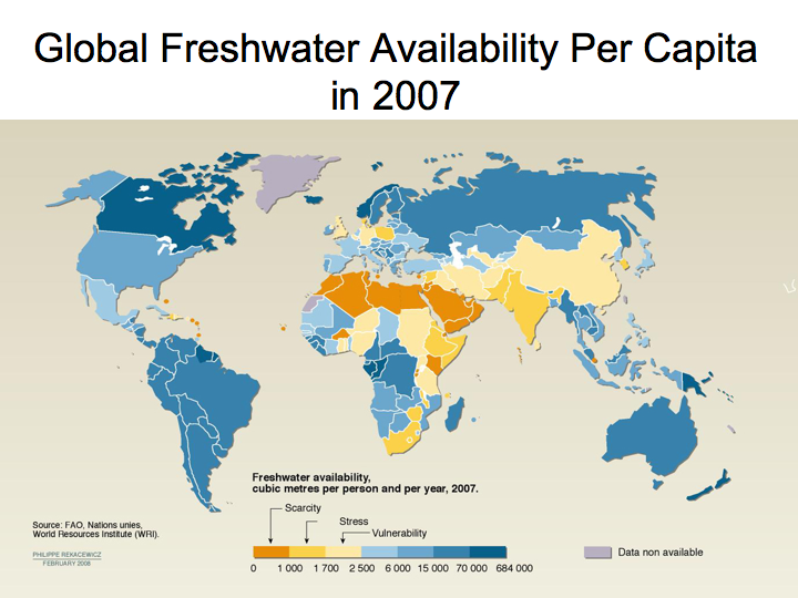 Global Freshwater Availability Per Capita (2007) Global Freshwater Availability Per Capita (2007)