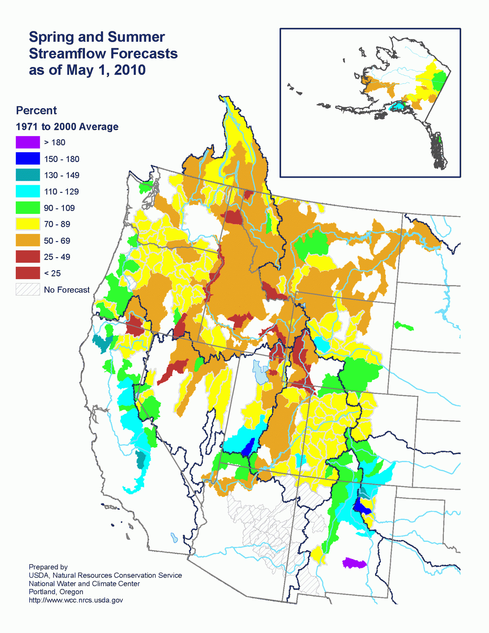 2010 Spring and Summer Streamflow Forecast Maps 2010 Spring and Summer Streamflow Forecast Maps