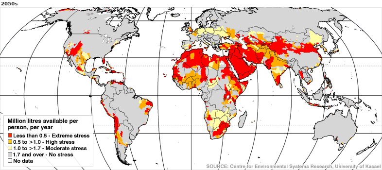 Million litres available per person per year Million litres available per person per year
