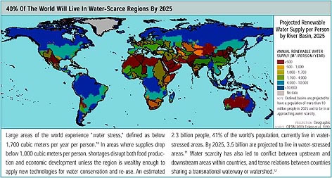Projected Renewable Water Supply per Person by River Basin 2025 Projected Renewable Water Supply per Person by River Basin 2025